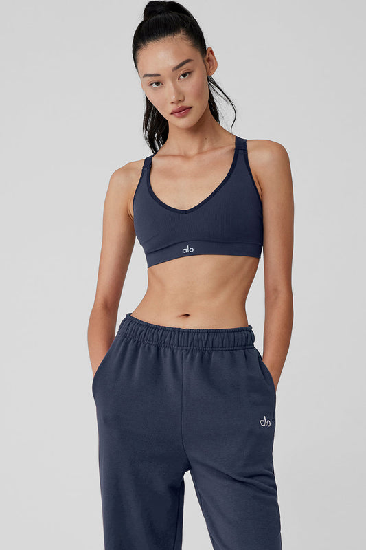Seamless Ribbed Favorite Sports Bra — Navy