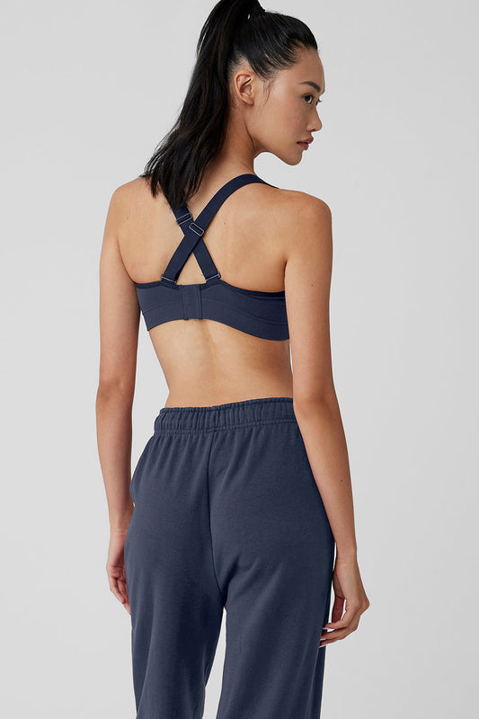 Seamless Ribbed Favorite Sports Bra — Navy