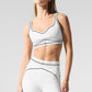 Airbrush Heart Throb Sports Bra — White/Black