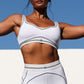 Airbrush Heart Throb Sports Bra — White/Black
