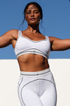 Airbrush Heart Throb Sports Bra — White/Black