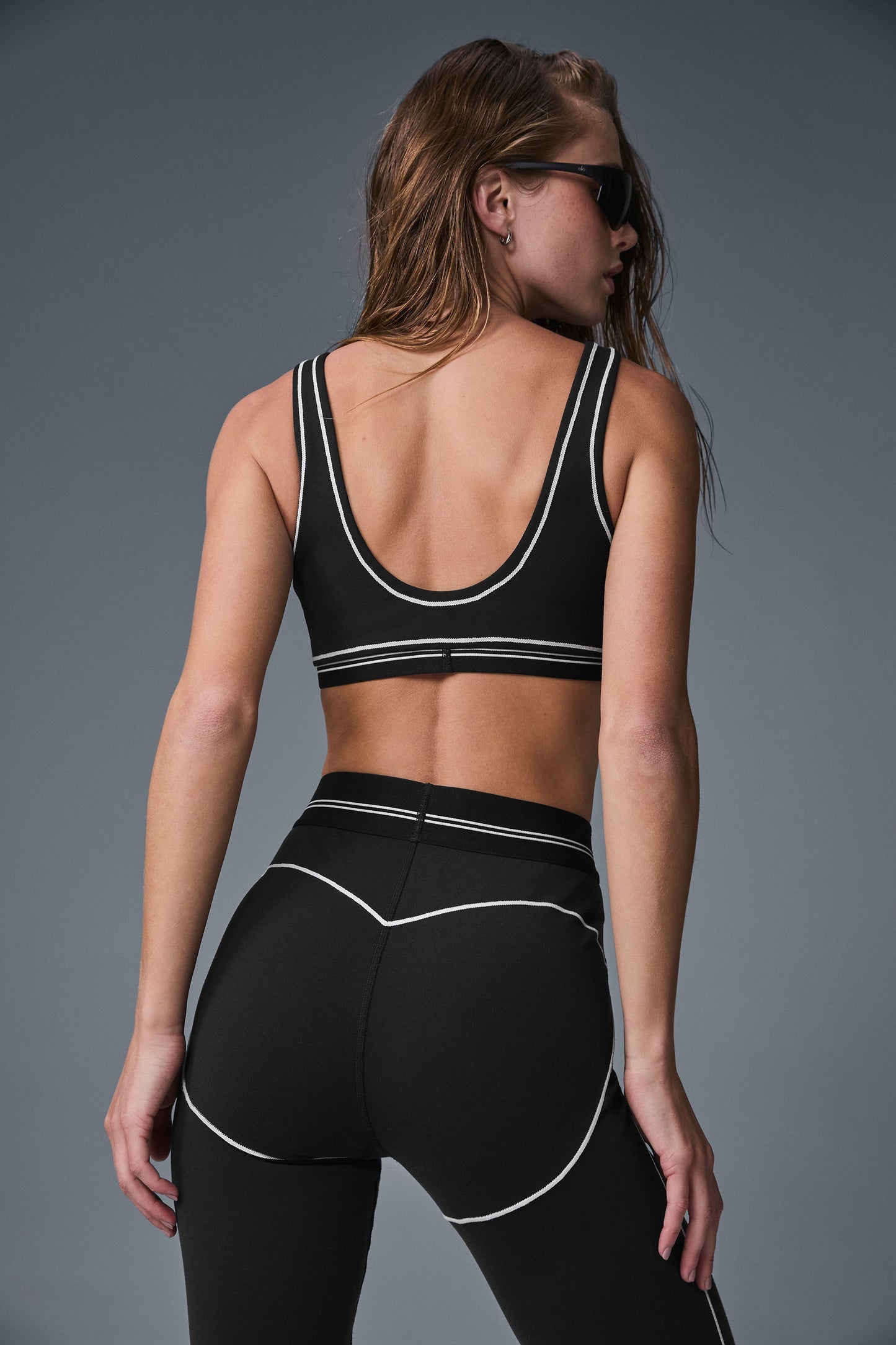 Airbrush Heart Throb Sports Bra — Black/White