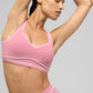 Airbrush Heart Throb Sports Bra — Pink Wild Rose/White