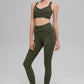 Airbrush Heart Throb Sports Bra — Green Olive/Black