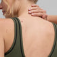 Airbrush Heart Throb Sports Bra — Green Olive/Black