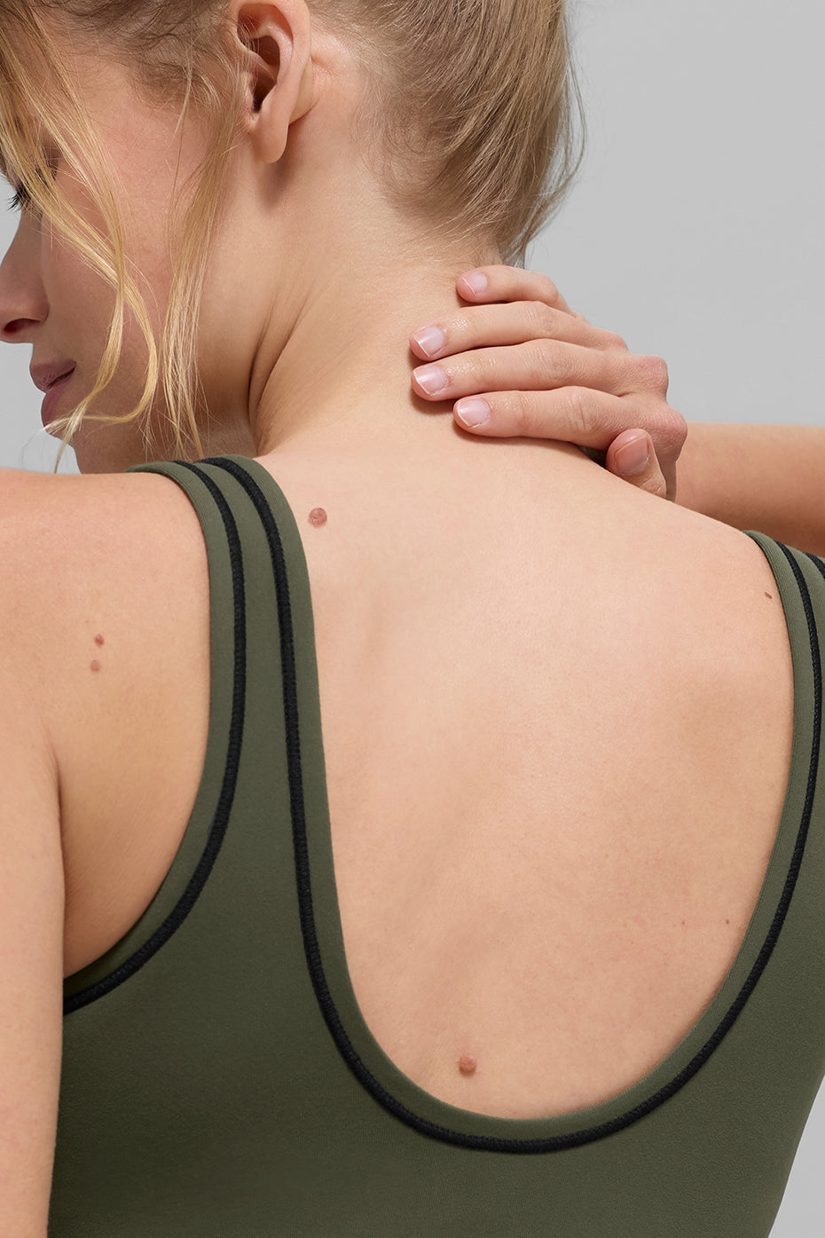 Airbrush Heart Throb Sports Bra — Green Olive/Black