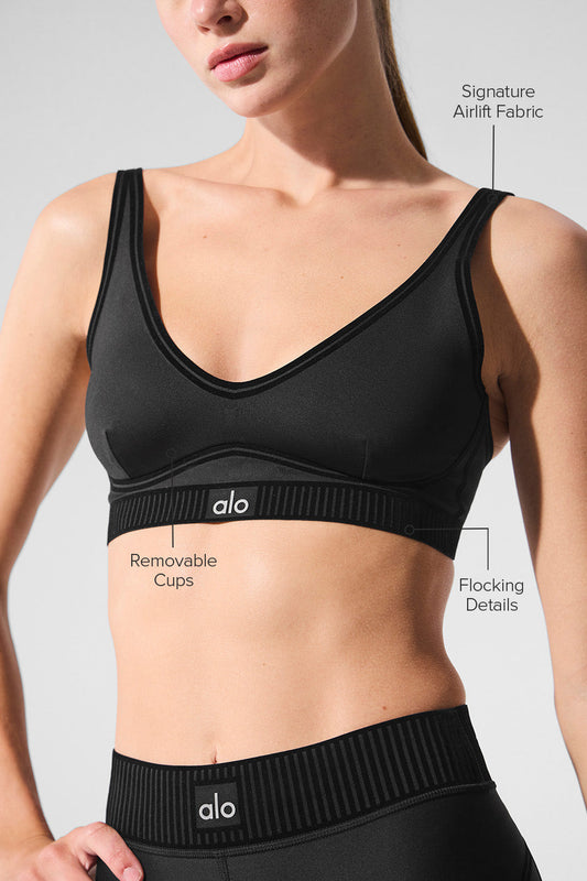 Airlift Line Up Sports Bra — Black