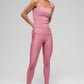 Seamless Ribbed Favorite Full Length Sports Bra Tank Top — Pink Wild Rose