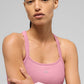 Seamless Ribbed Favorite Full Length Sports Bra Tank Top — Pink Wild Rose