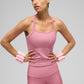 Seamless Ribbed Favorite Full Length Sports Bra Tank Top — Pink Wild Rose