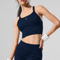 Seamless Ribbed Favorite Sports Bra Tank Top — Navy
