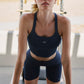 Seamless Ribbed Favorite Sports Bra Tank Top — Navy