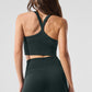 Seamless Ribbed Favorite Sports Bra Tank Top — Charcoal Green