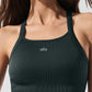 Seamless Ribbed Favorite Sports Bra Tank Top — Charcoal Green