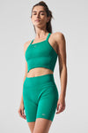 Seamless Ribbed Favorite Sports Bra Tank Top — Spruce Green