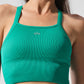 Seamless Ribbed Favorite Sports Bra Tank Top — Spruce Green