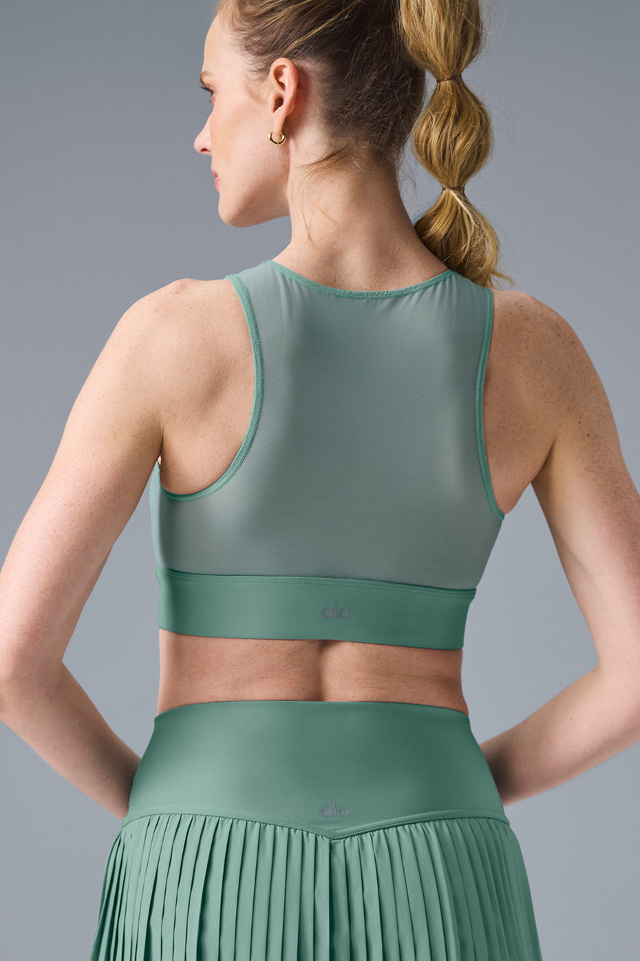 Airlift Mesh Coastline Sports Bra — Botanical Green