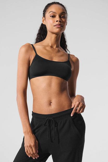 Sheer Glow Sports Bra — Black