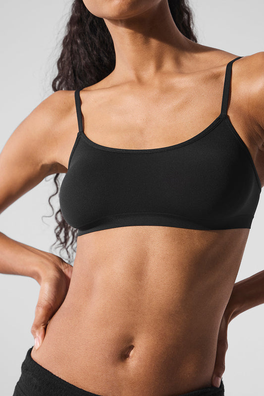 Sheer Glow Sports Bra — Black
