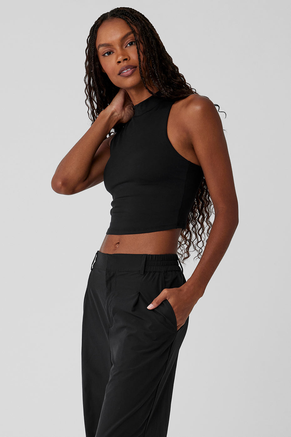 Alosoft Top That Sports Bra Tank Top — Black