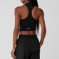 Alosoft Top That Sports Bra Tank Top — Black