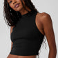 Alosoft Top That Sports Bra Tank Top — Black