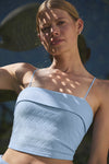 Doubles Only Sports Bra Tank Top — Seashell Blue