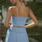 Doubles Only Sports Bra Tank Top — Seashell Blue
