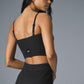 Denim Knit Garter Tank Top — Black/Anthracite
