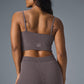 Denim Knit Garter Tank Top — Raisinette/Black