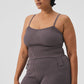 Denim Knit Garter Tank Top — Raisinette/Black