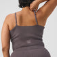 Denim Knit Garter Tank Top — Raisinette/Black