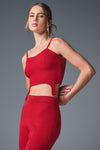 Denim Knit Garter Tank Top — Bold Red/Dark Bold Red