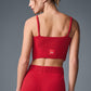 Denim Knit Garter Tank Top — Bold Red/Dark Bold Red