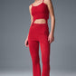 Denim Knit Garter Tank Top — Bold Red/Dark Bold Red