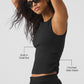 Ribbed En Pointe Tank Top — Black