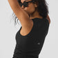 Ribbed En Pointe Tank Top — Black