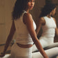 Ribbed En Pointe Tank Top — Ivory