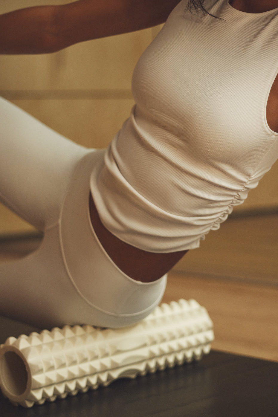 Ribbed En Pointe Tank Top — Ivory