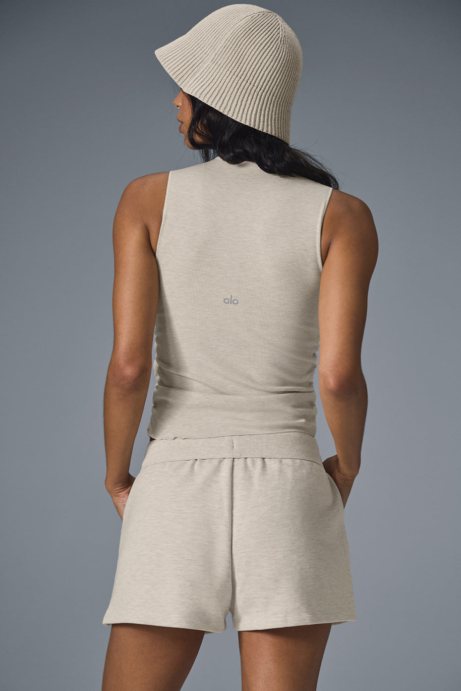 Ribbed En Pointe Tank Top — Oatmeal Heather