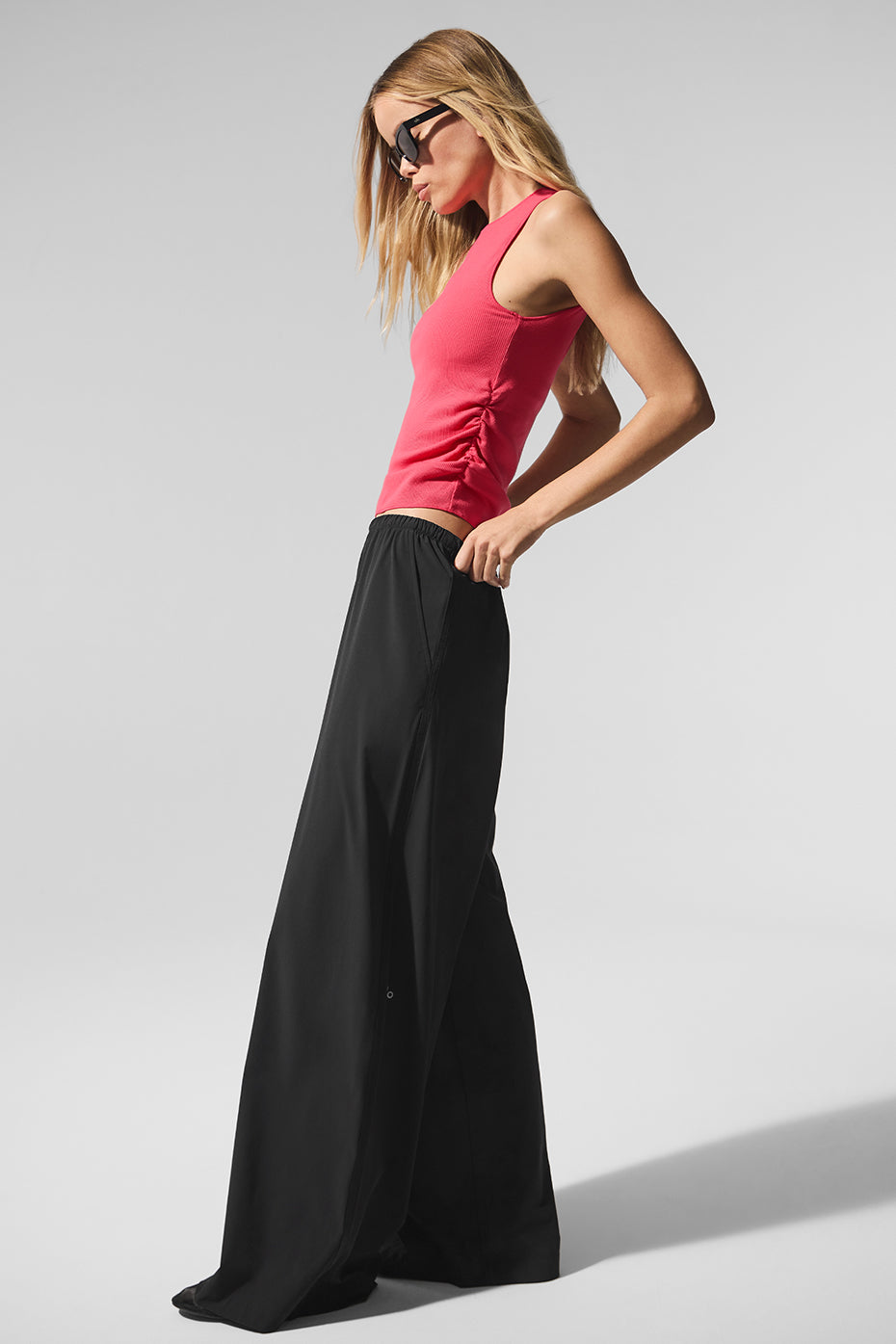 Ribbed En Pointe Tank Top — Candy Red