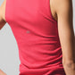 Ribbed En Pointe Tank Top — Candy Red