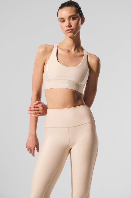Airlift Suit Up Sports Bra — Macadamia/White