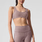 Alosoft Center Stage Sports Bra — Dark Pink Quartz Heather