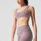 Alosoft Center Stage Sports Bra — Dark Pink Quartz Heather