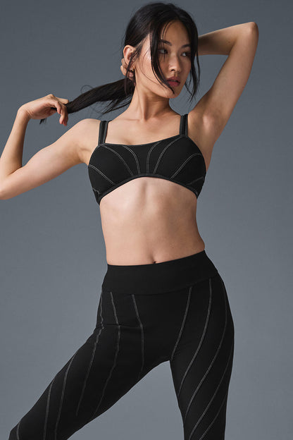 Alosoft Sunray Sports Bra — Black/White