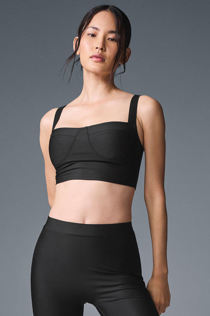 Airlift Turn It Up Sports Bra Tank Top — Black