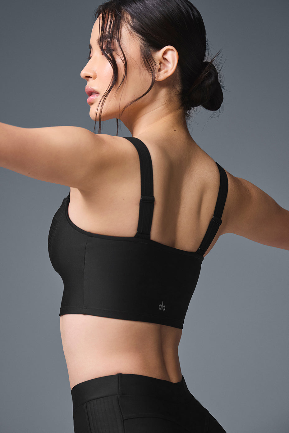Airlift Turn It Up Sports Bra Tank Top — Black