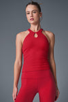 Ribbed Mesmerize Sports Bra Tank Top — Bold Red