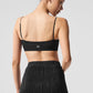Micro Plisse Game On Sports Bra — Black